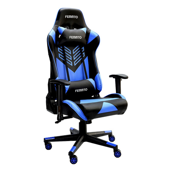 Silla Gamer Ergonomica Giratoria Femmto Ge002-azul Para Escritorio Pc Gaming Reclinable 180° Peso Maximo 150 Kg