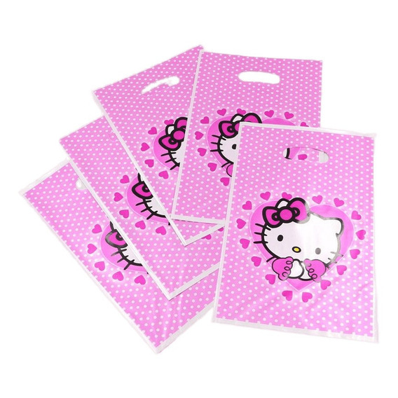 Bolsas Hello Kitty Cotillon Cumpleaños Pack 10 Unidades