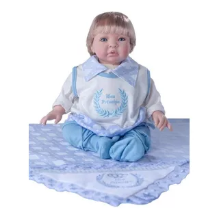 Boneco Bebe Reborn Menino Principe 53 Cm Moreno Com 20 Itens