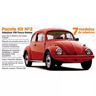 Kit C/ 7 Adesivos Vw Fusca Itamar (p/ Carroceria E Vidros)