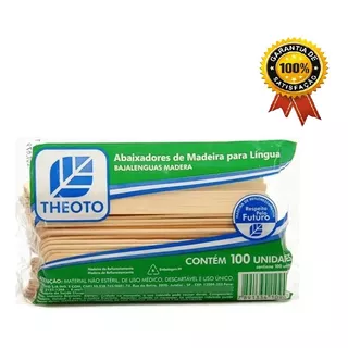 Palito Para Depilação Abaixador De Língua Pacote C/ 100un.