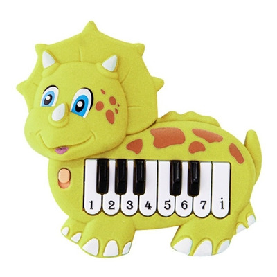 Brinquedo Teclado Musical Bebê Piano Dinossauro Com Música