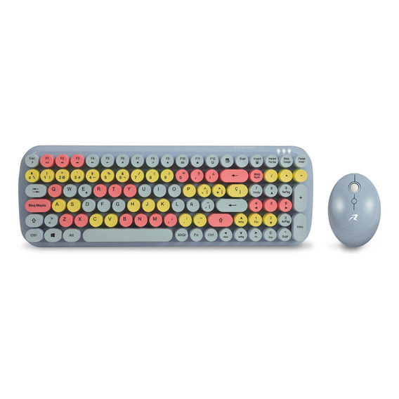 Kit Teclado Y Mouse Inalambrico Retro Vintage Usb Redlemon