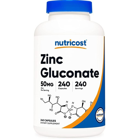 Zinc Gluconate Gluconato 50 Mg 240 Capsulas Importado Usa