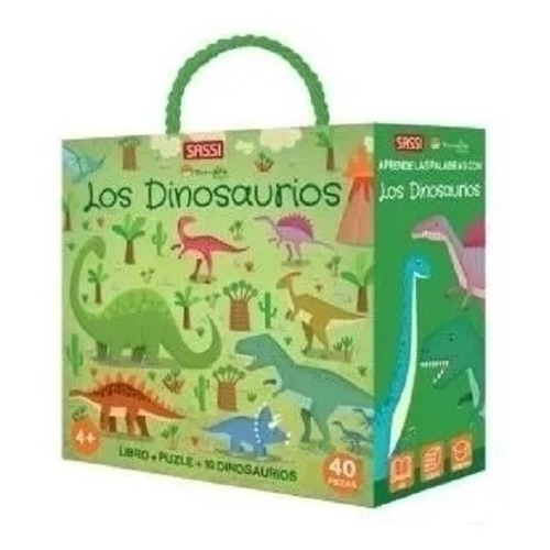 Los Dinosaurios Libro Infantil+ Puzzle 40 Piezas+ 10 Figuras