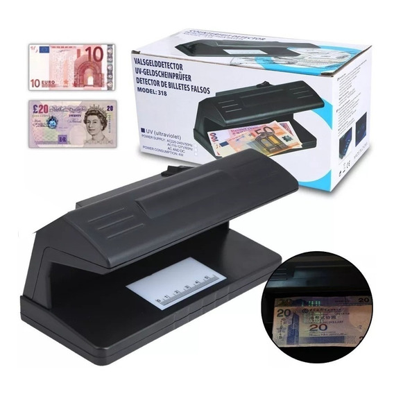 Billete Falso Detector Portatil Uv Led 220v Pila 4 A A 4w