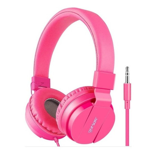 Auriculares Stereo Con Diadema Plegables Gorun Gs-778 Color Rosa