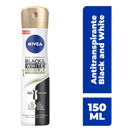 Desodorante antimanchas Nivea Black & White Satín 150ml