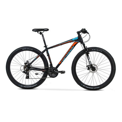 Mountain bike TopMega MTB Sunshine  2023 R29 S 21v frenos de disco mecánico cambios Shimano Tourney TY300 y Shimano Tourney TZ510 color negro/naranja/celeste  