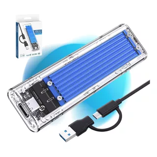 Case Ssd Externo M2 Nvme Tipo C Usb 3.1 Transparente 10gbps