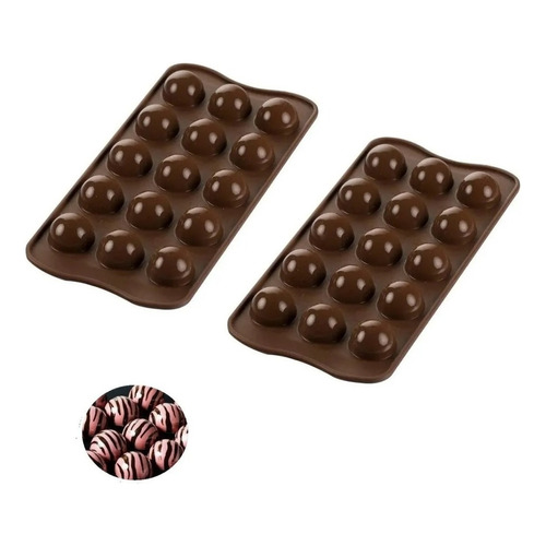 2 Moldes De Chocolate Moldes Chocolate Silicona 15 Esfera Moldes Para Bombones Moldes Esfericos Bolitas De Chocolates Pasteleriacl