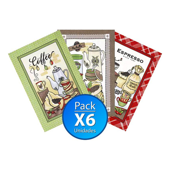 Pack X6 Repasadores Dohler Tecilar 45x65cm Diseño Surtido