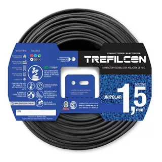 Cable Unipolar 1.5mm Normalizado Trefilcon X 50 Mts Color De La Cubierta Negro