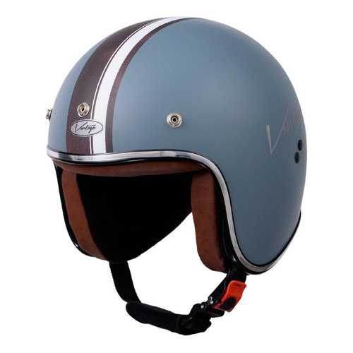 Casco para moto abierto Vertigo Vintage Maya  gris mate talle M 