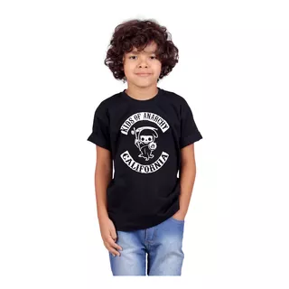 Camiseta Infantil Caveira Sons Of Anarchy Kids Preta