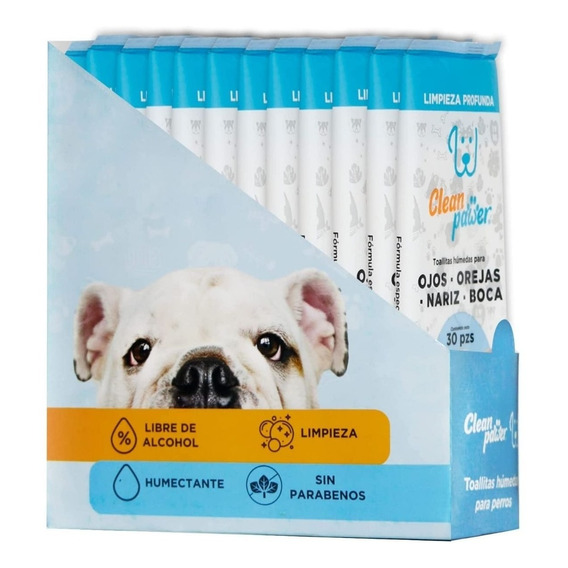 Toallitas Húmedas Para Perros Clean Pawer (ojos,nariz-boca)