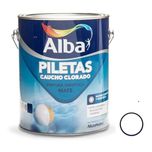 Alba Piletas Caucho Clorado - Blanco - Mate - 4 L - Unidad