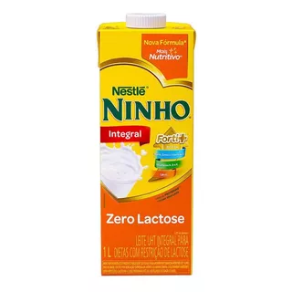 Leite Uht Integral Zero Lactose Nestlé Ninho Forti+ Caixa Com Tampa 1l