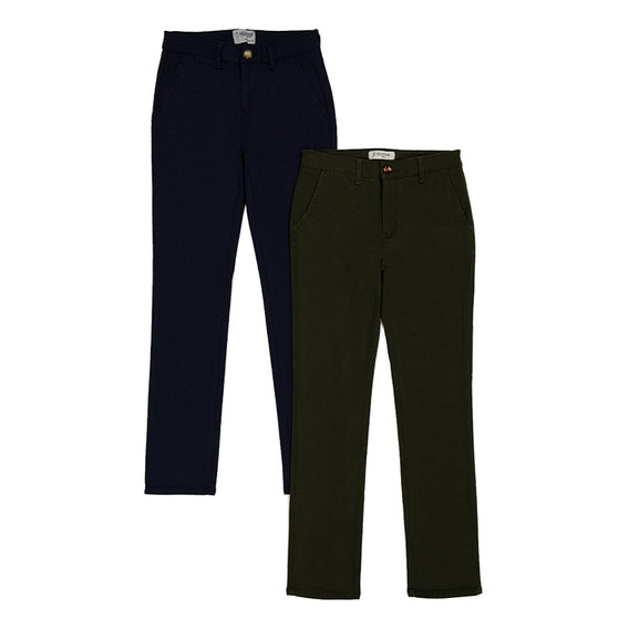 Pack 2 Pantalones Estilo Chino De Gabardina Hombre Holstone