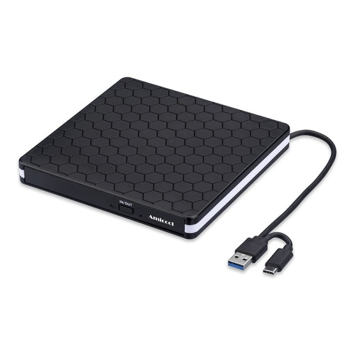 Unidad De Dvd Externa, Amicool Usb 3.0 Type-c Cd Dvd +/-rw