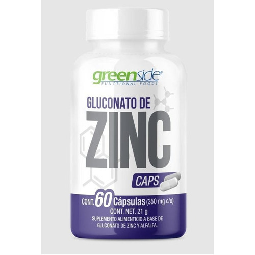 Greenside Gluconato De Zinc Apoyo Para Próstata 60 Caps Sabor Sin Sabor