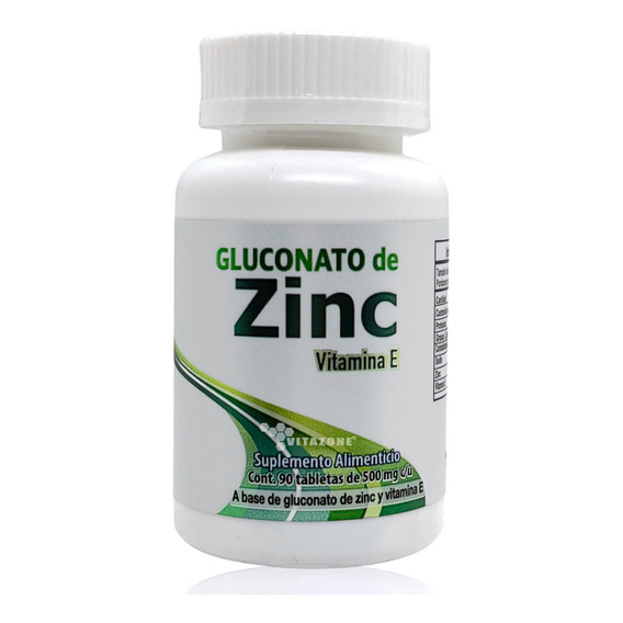Gluconato De Zinc 90 Tabletas 500 Mg Dos Mundos