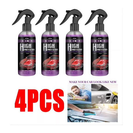 Detergente Quick Car Coating Spray 3 En 1 De Alta Protección