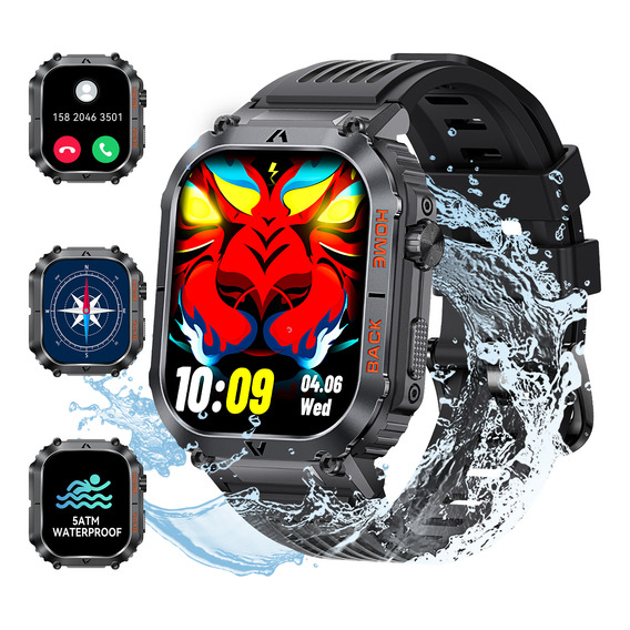 2.02  Reloj Inteligente Impermeable 5atm Smartwatch