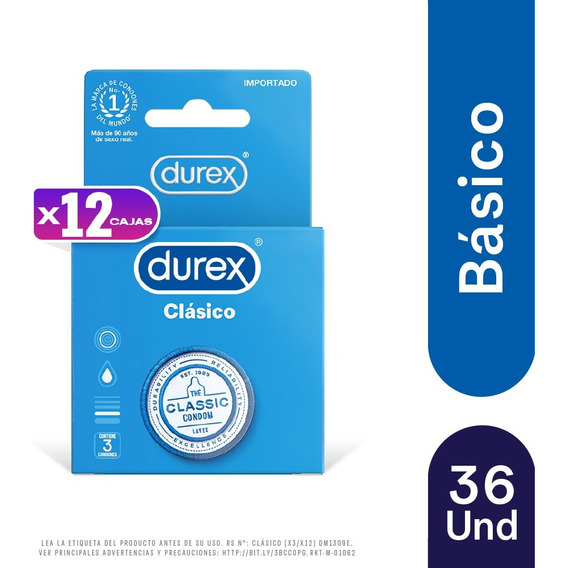 Preservativos Durex Clásico - Caja 36 Un