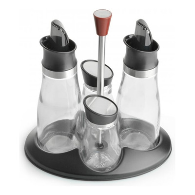 Set Alcuza Steel Aceitero Vinagrero Sal Pimienta 20220 P