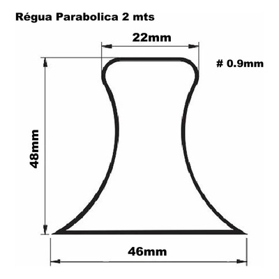Kit 8 Réguas Pratica Parabólica 2mts Em Alumínio - Atacado