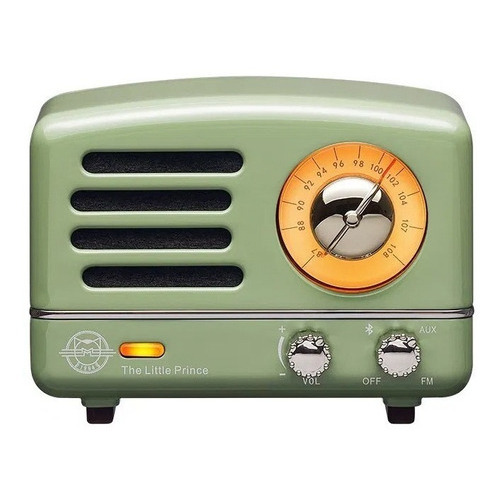 Bocina Bluetooth Y Radio Fm Vintage Madera/metal Colores Color Verde