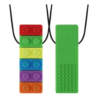 Collar De Silicona Para La Dentición Sensorial Para Autismo, Ansiedad Y Estrés, Color Verde