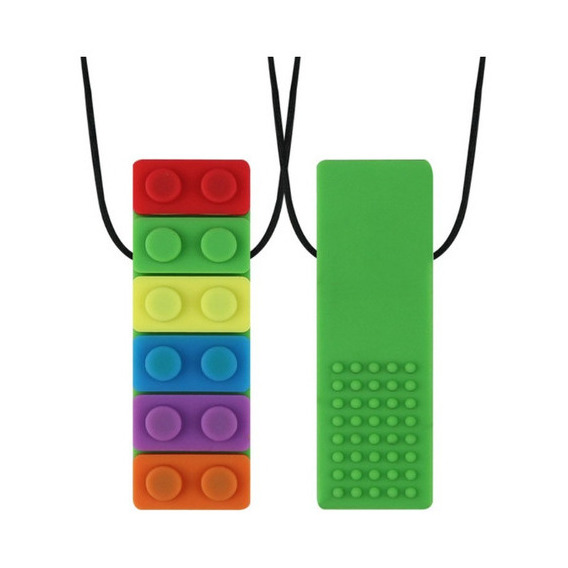 Collar de silicona para la dentición sensorial para autismo, ansiedad y estrés, color verde