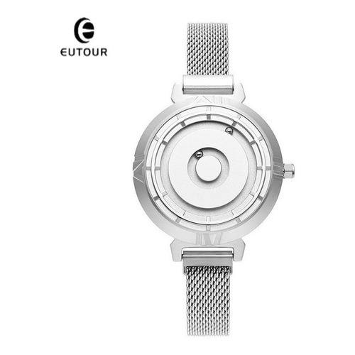 Reloj De Cuarzo Eutour Luxury Para Mujer Color Del Fondo Plateado