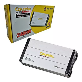 Amplificador Coustic Pro-4mini 4ch Clase D 2400w Max Color Gris