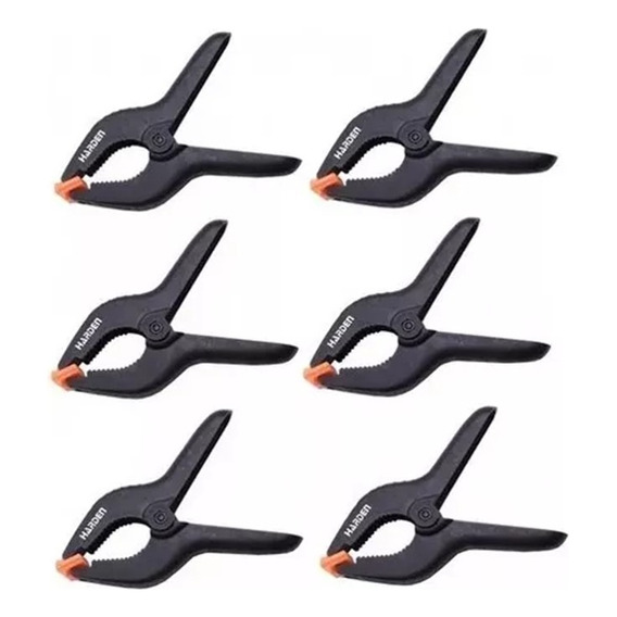 Set 6 Prensas D Mano Plastica 4 '/100 Mm Pinza Clamp Harden