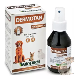 Dermotan Antimicótico Spray Para Cães E Gatos Biofarm 100ml