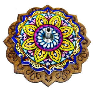 Incensario Mandala Porta Incensos - Cerâmica - 8cm
