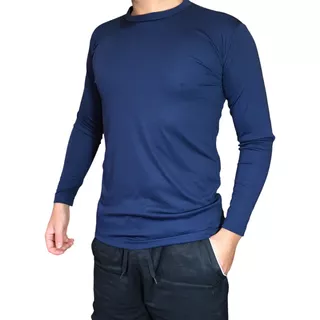 Camiseta Térmica Masculina Cor Azul Proteção P/ Sol Esportes