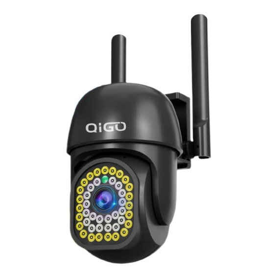 Cámara de seguridad  Qigo QS43 Smart Home con resolución de 3MP visión nocturna incluida negra