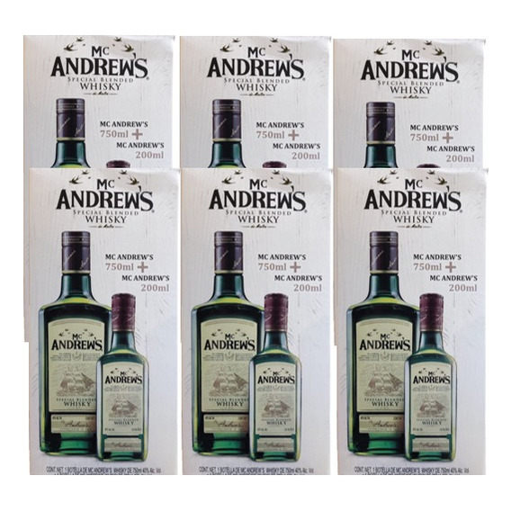 Whisky Mc Andrews Blended Scotch 750 +200ml Caja 6 Packs