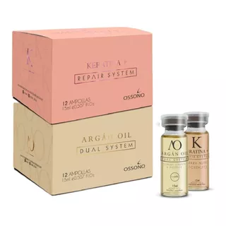 2 Cajas De Ampollas Ossono X 12 Unidades. ( Argan/keratina)