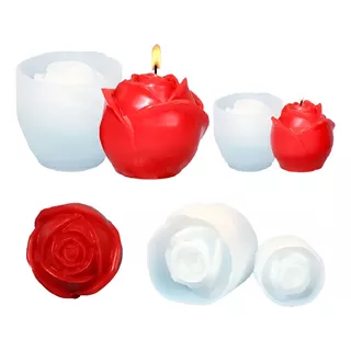 Set 2 Moldes Silicona Flores Para Velas Antiadherente 