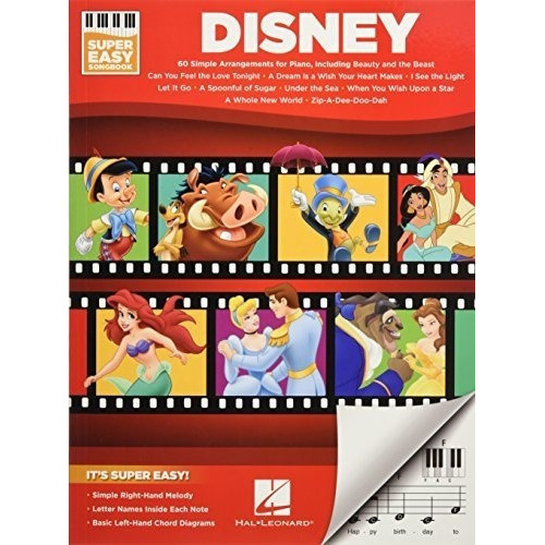 Disney - Super Easy Songbook - Disney, De Dis. Editorial Hal Leonard En Inglés