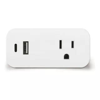 Enchufe Inteligente + Contacto Usb + Usb C Smart Home Wi-fi Color Blanco