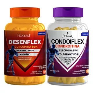Desenflex + Condoiflex Curcumina Colágeno Tipo 2 Condroitina