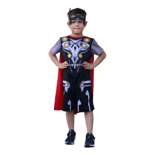 Fantasia Super Herói Thor Tor Infantil Com Martelo E Capa