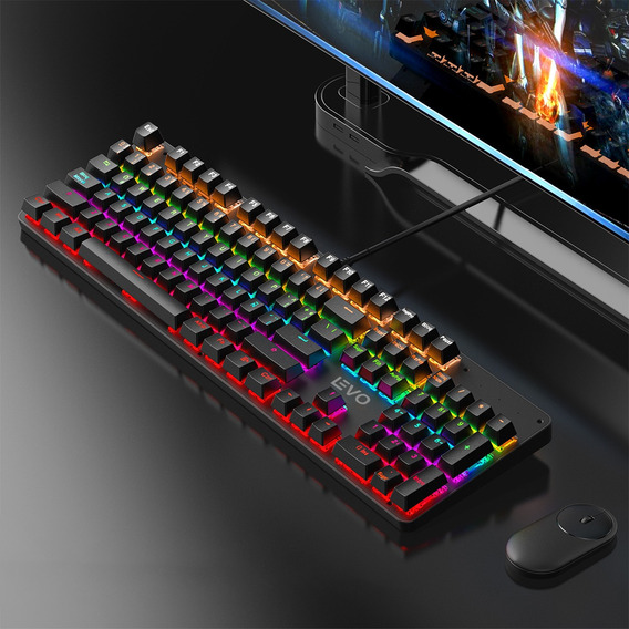Teclado Gamer Storm Rgb Qwerty Retroiluminado Levo Color del teclado Negro