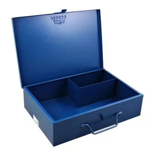 Caixa Bau Metal Furadeira Martelete Acessórios Makita Bosch Cor Azul